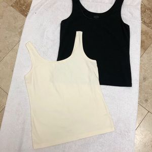 Talbots Cotton camisole set in cream and black